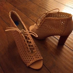 VIA SPIGA leather lace up block heel shoes